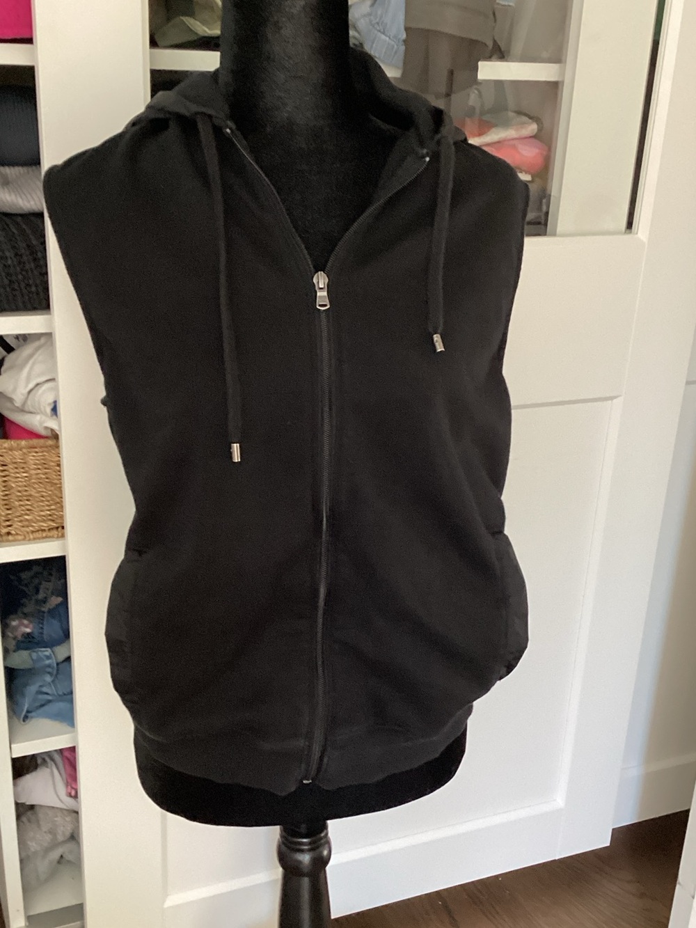 Michael Kors Black Hooded Vest with Zip